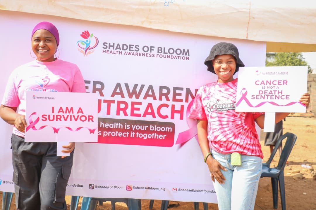 Shades of Bloom team during a community cancer awareness outreach